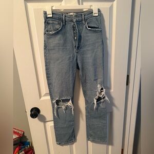 Agolde Riley Button Fly Blue Jeans Size 25